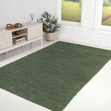 Griffin Rustic Farmhouse Woven Jute Solid Area Rug